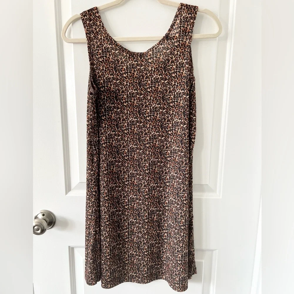 J Valdi Leopard Animal Print Luxury Swim Coverup Dress | Size Medium